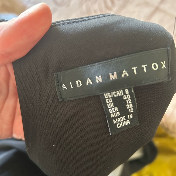 Aidan Mattox Black and Blue Floral Gown - Picture 12 of 13